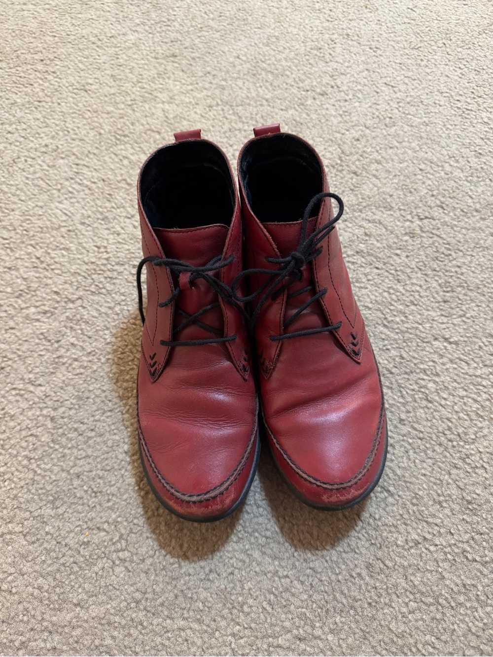 Red Joseph Seibel lace up boots